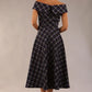 Montclair Tartan Off-Shoulder Midi Dress 