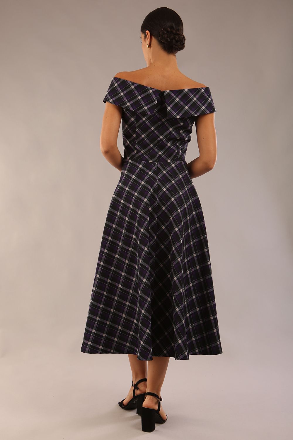 Montclair Tartan Off-Shoulder Midi Dress – Diva Catwalk, image 6