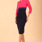 Nadia 3/4 Sleeve Colour Block Dress 