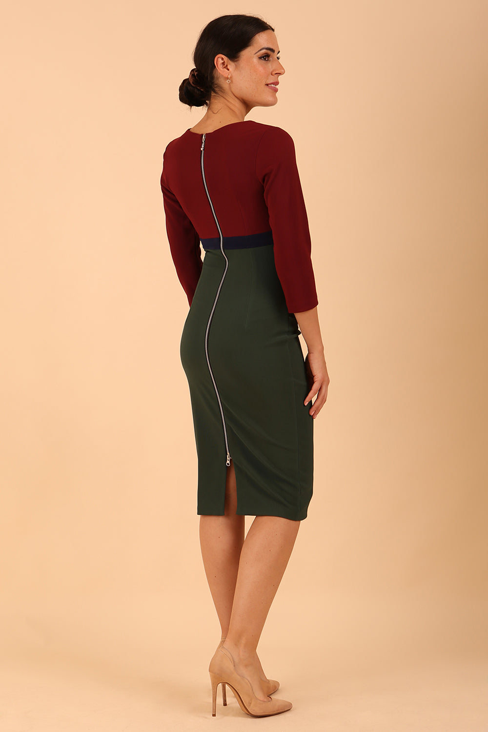 Nadia 3/4 Sleeve Colour Block Dress – Diva Catwalk, image 4