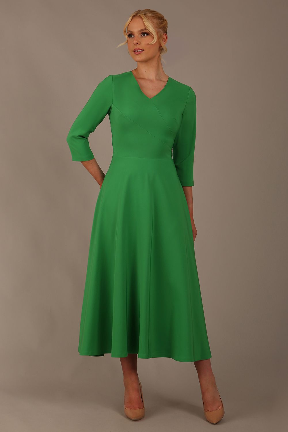 Nova V-Neck A-Line Midaxi Dress 