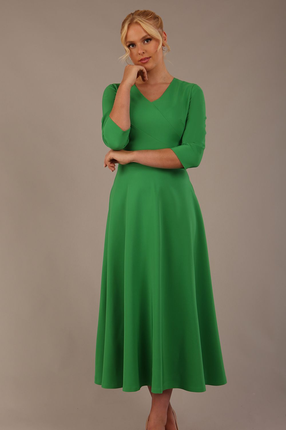 Nova V-Neck A-Line Midaxi Dress 