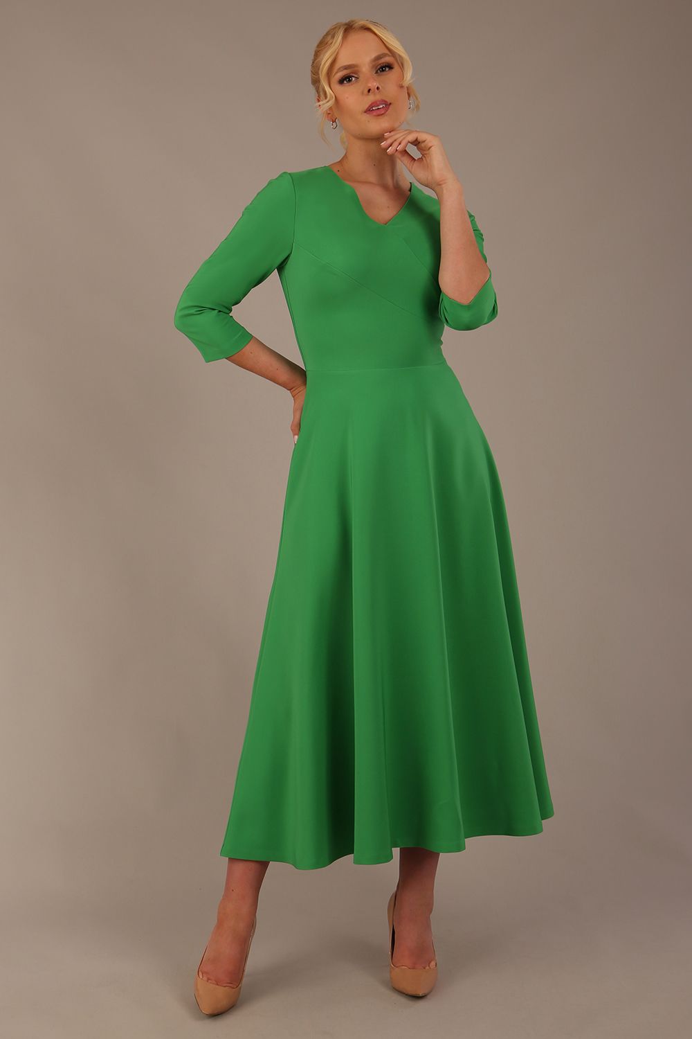 Nova V-Neck A-Line Midaxi Dress 