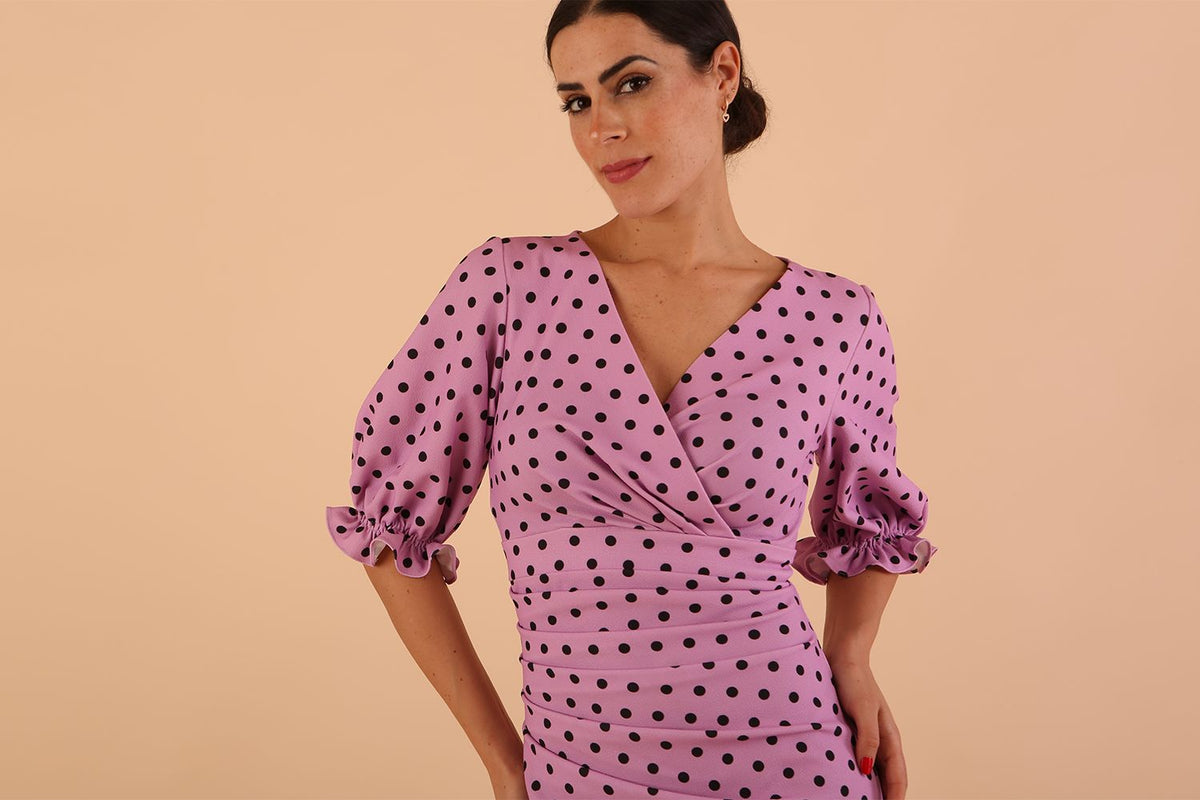 Palacio Polka Dot Print Sleeved Dress – Diva Catwalk, image 4