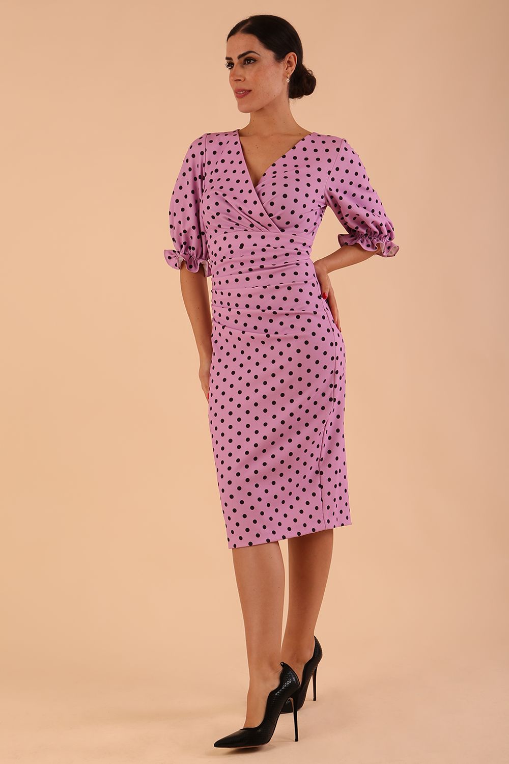 Palacio Polka Dot Print Sleeved Dress – Diva Catwalk, image 5