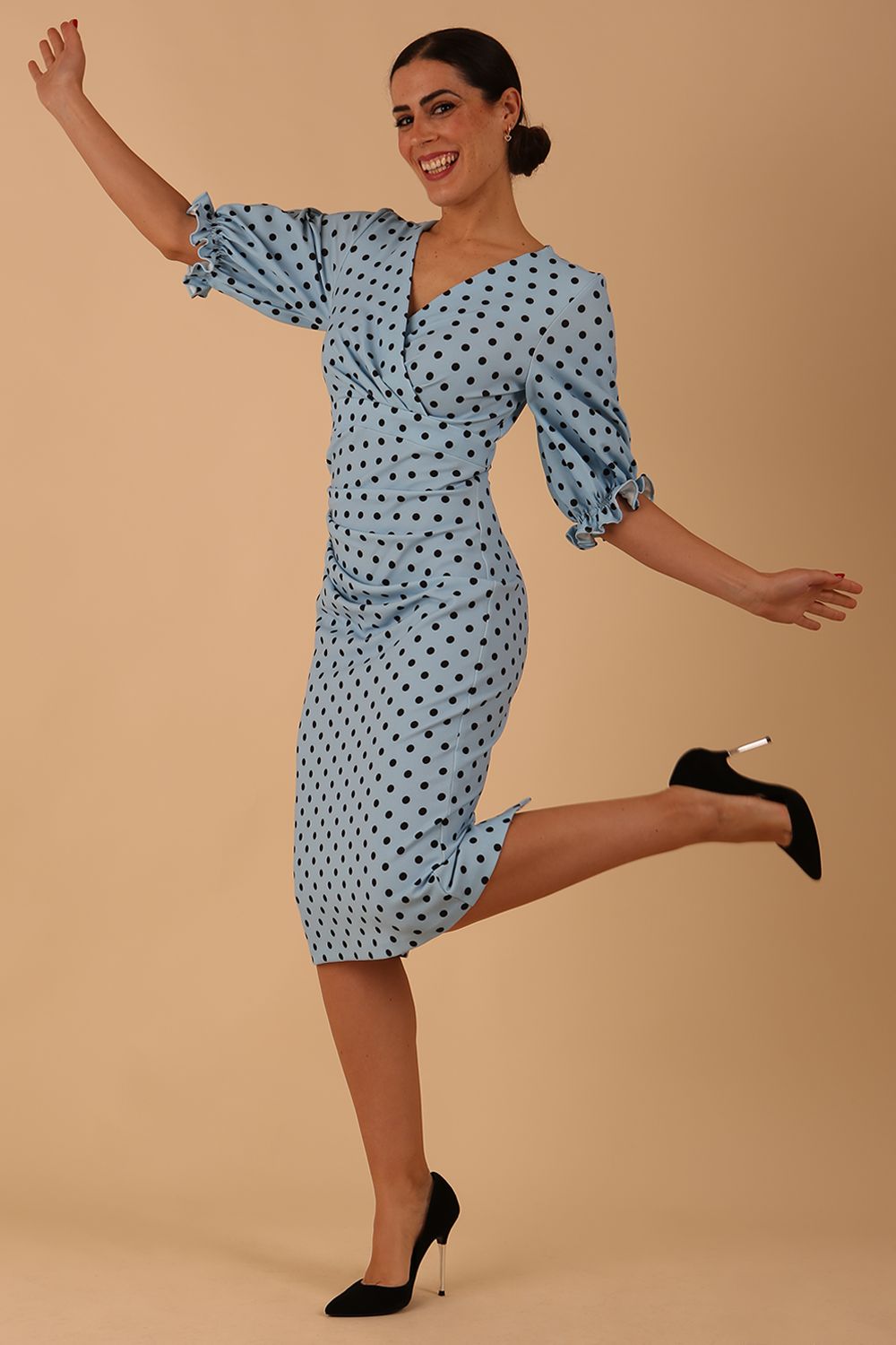 Palacio Polka Dot Print Sleeved Dress – Diva Catwalk, image 13