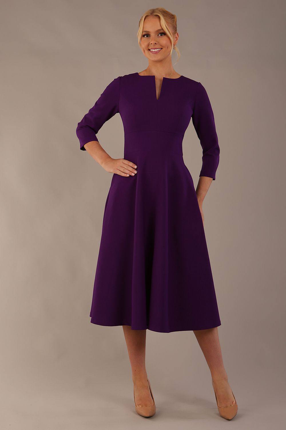 Perpetua V-Slit A-Line Dress