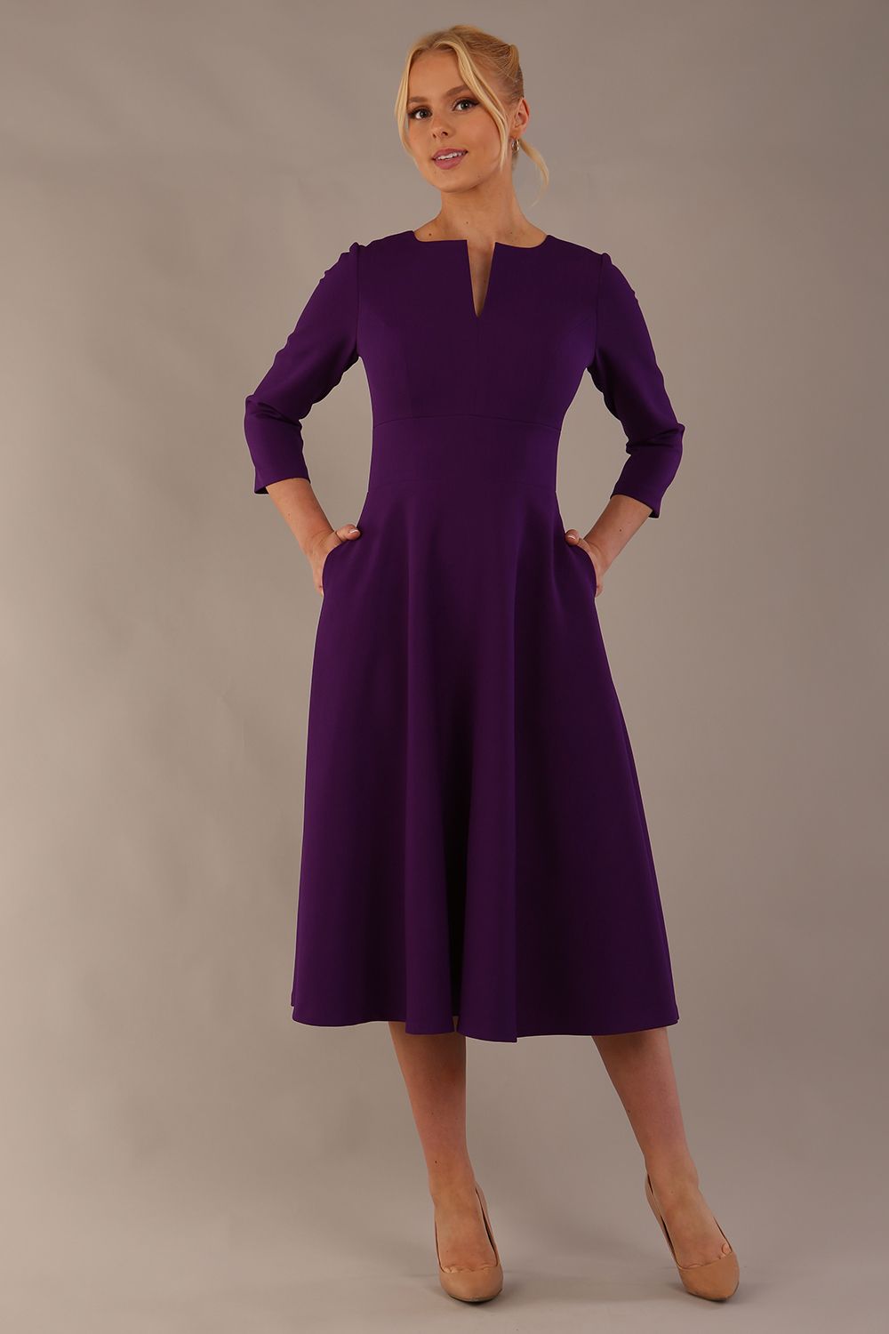 Perpetua V-Slit A-Line Dress