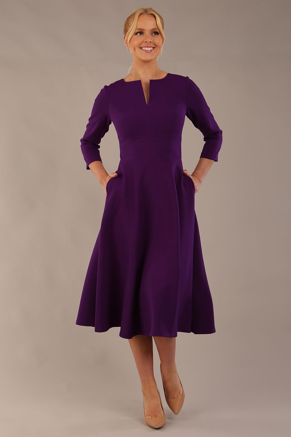 Perpetua V-Slit A-Line Dress 