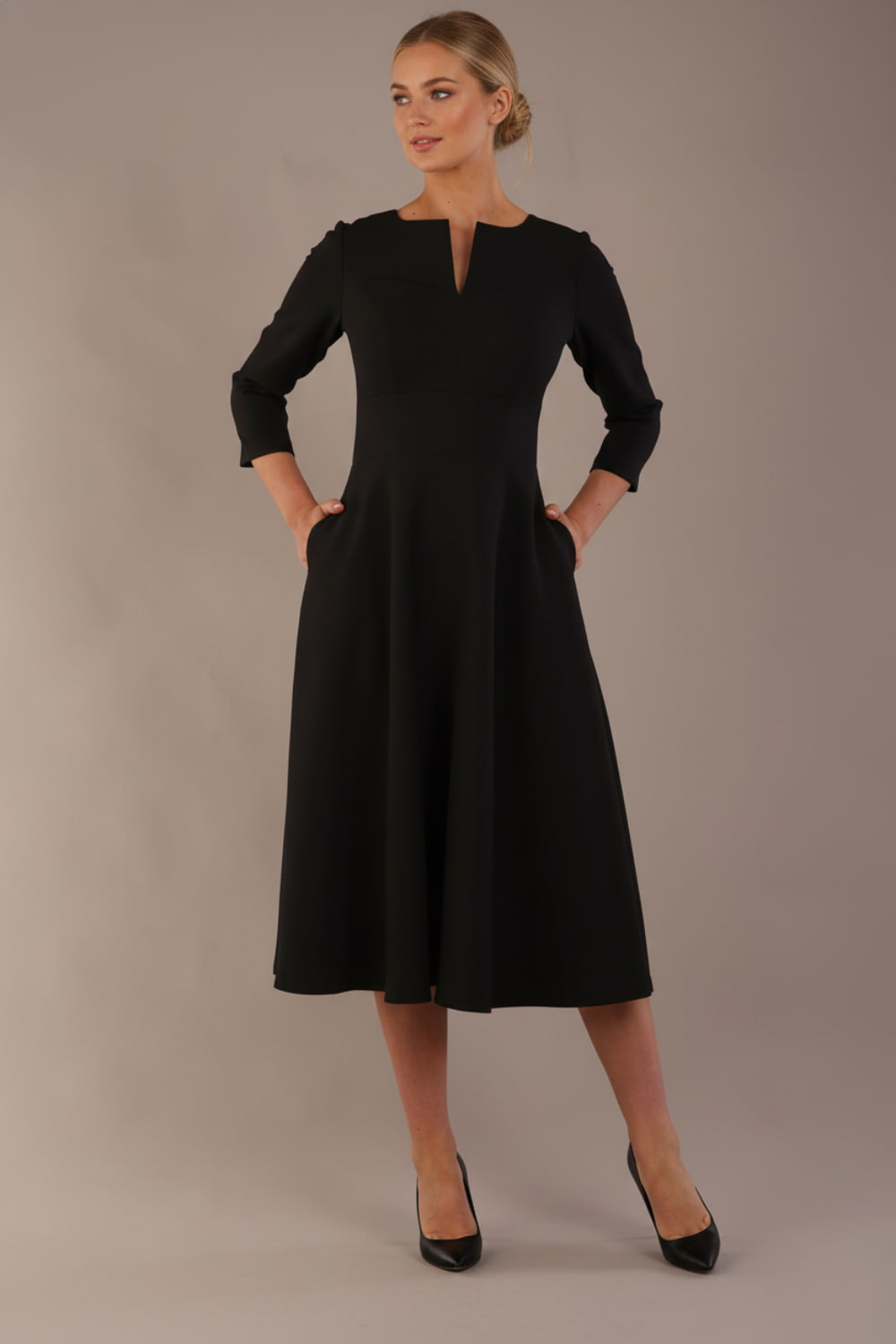 Perpetua V-Slit A-Line Dress