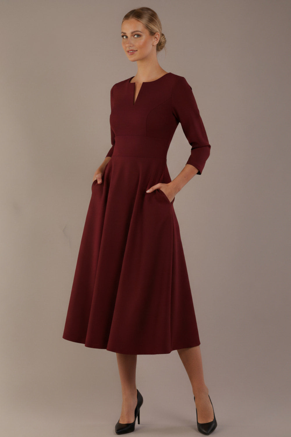 Perpetua V-Slit A-Line Dress