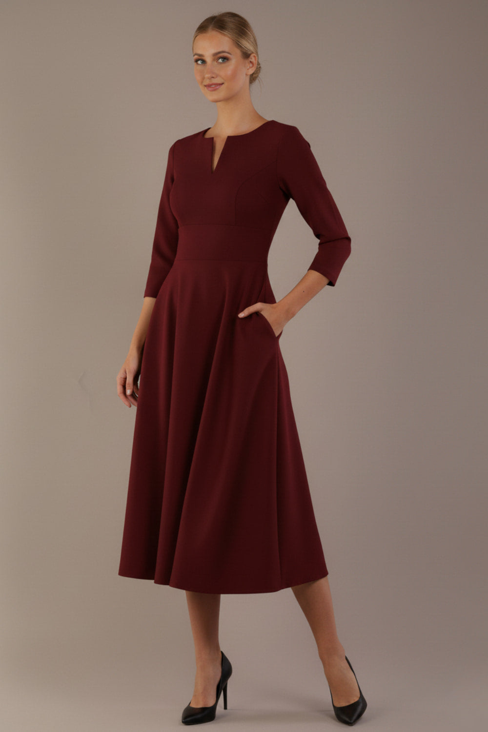 Perpetua V-Slit A-Line Dress