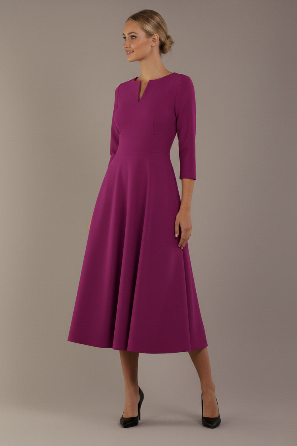Perpetua V-Slit A-Line Dress