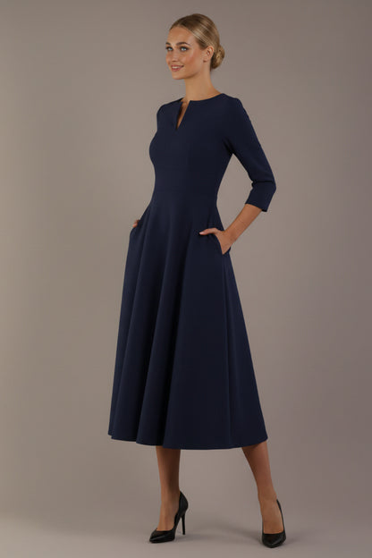 Perpetua V-Slit A-Line Dress 