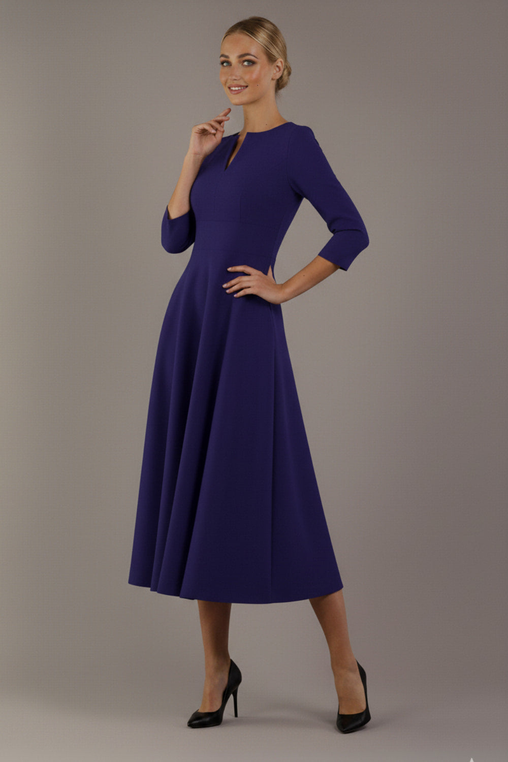 Perpetua V-Slit A-Line Dress 