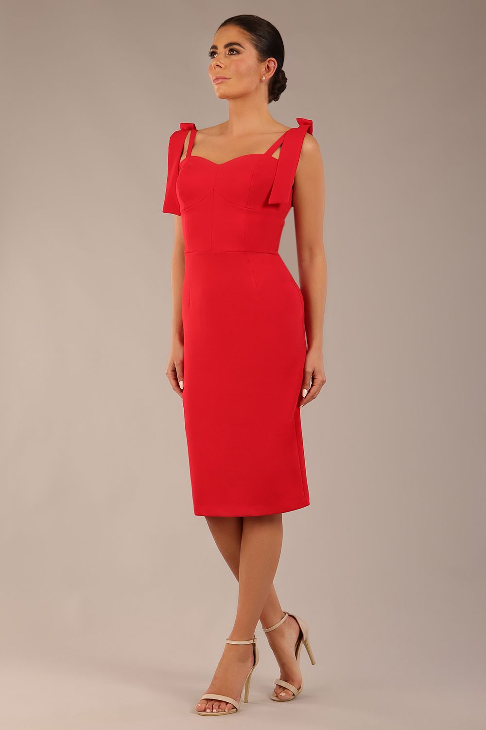 Philippa Bow shoulder detail Pencil Wiggle Dress 