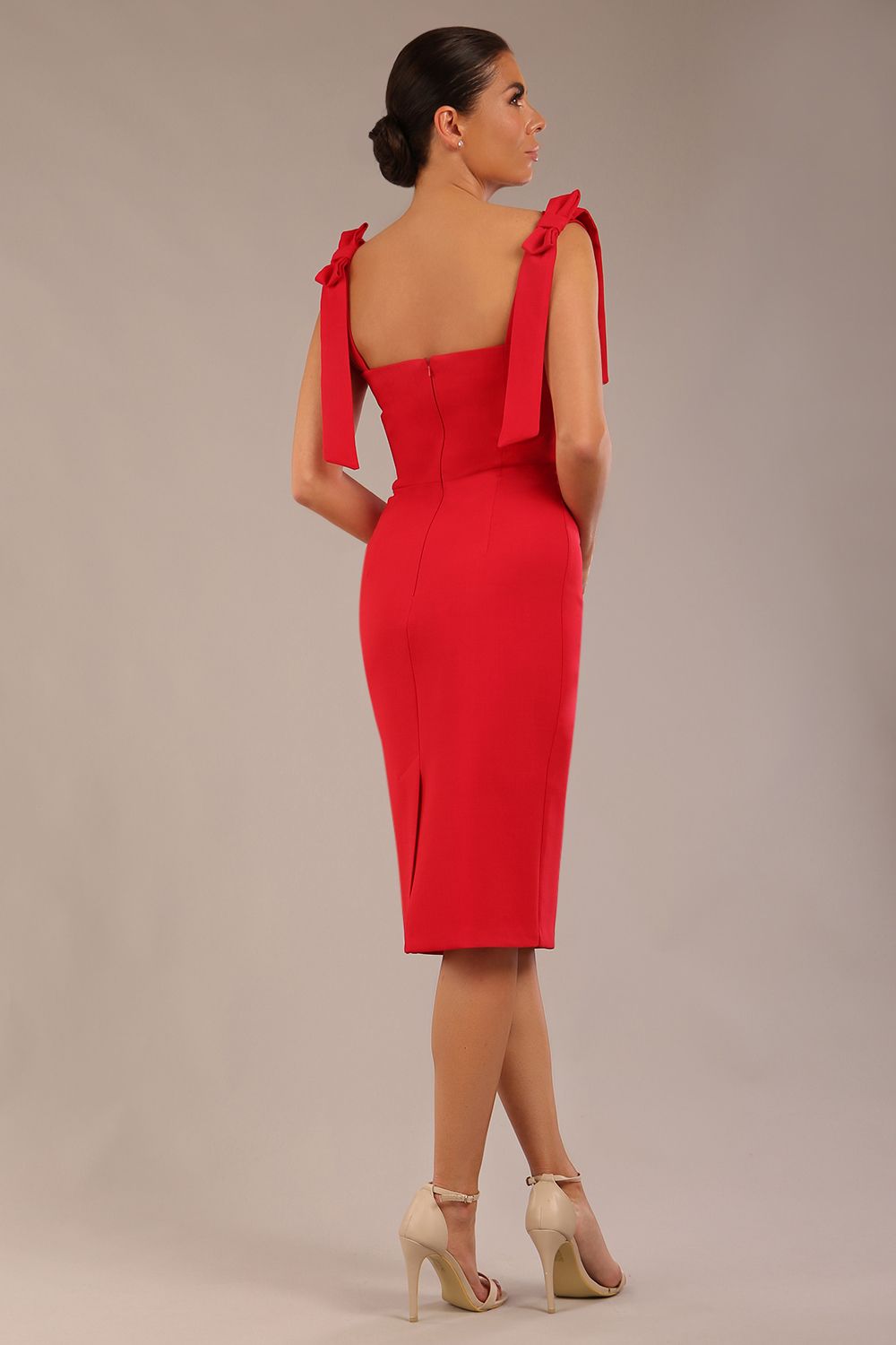 Philippa Bow shoulder detail Pencil Wiggle Dress 