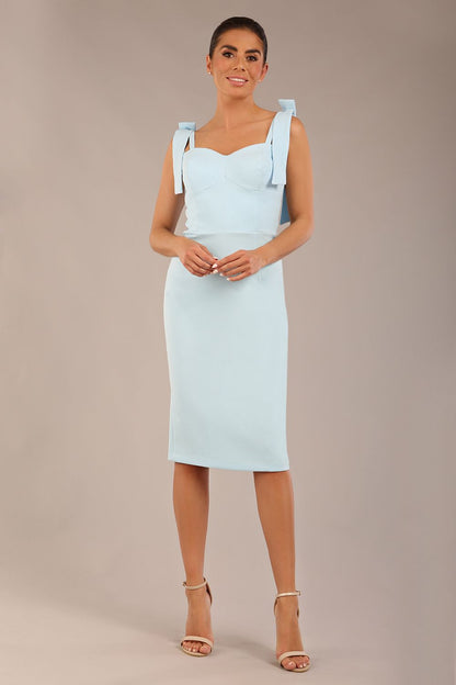 Philippa Bow shoulder detail Pencil Wiggle Dress 