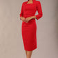 Plaza Trapezium neckline Cutout Pencil Sleeved Dress 