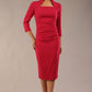 Plaza Trapezium neckline Cutout Pencil Sleeved Dress 
