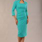 Plaza Trapezium neckline Cutout Pencil Sleeved Dress 