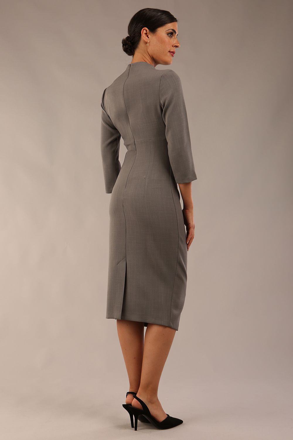 Plaza Trapezium neckline Cutout Pencil Sleeved Dress – Diva Catwalk, image 27