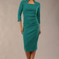 Plaza Trapezium neckline Cutout Pencil Sleeved Dress 