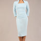 Plaza Trapezium neckline Cutout Pencil Sleeved Dress 