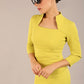 Plaza Trapezium neckline Cutout Pencil Sleeved Dress 