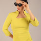 Plaza Trapezium neckline Cutout Pencil Sleeved Dress 