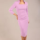Plaza Trapezium neckline Cutout Pencil Sleeved Dress 