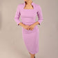 Plaza Trapezium neckline Cutout Pencil Sleeved Dress 