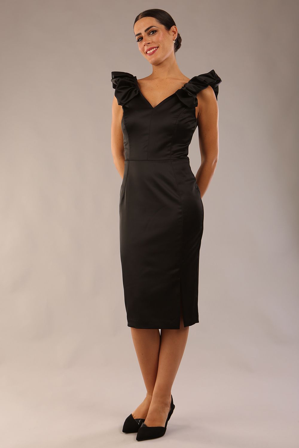 Prudence Satin Pencil Dress – Diva Catwalk, image 6