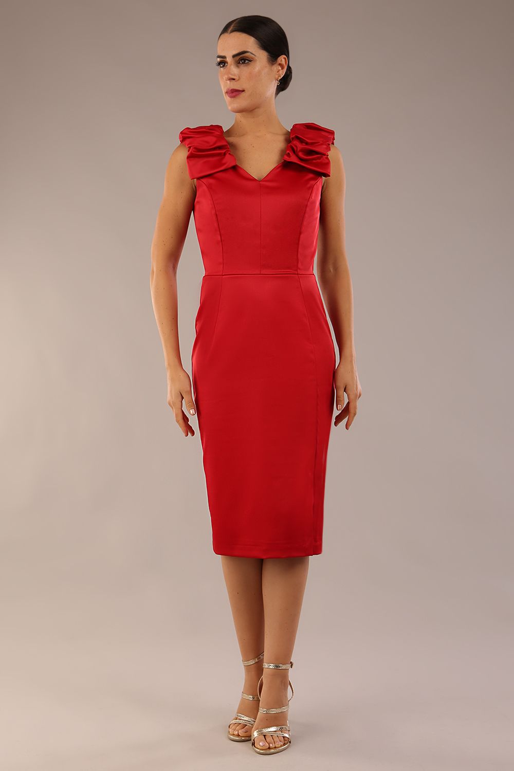 Prudence Satin Pencil Dress – Diva Catwalk, image 3