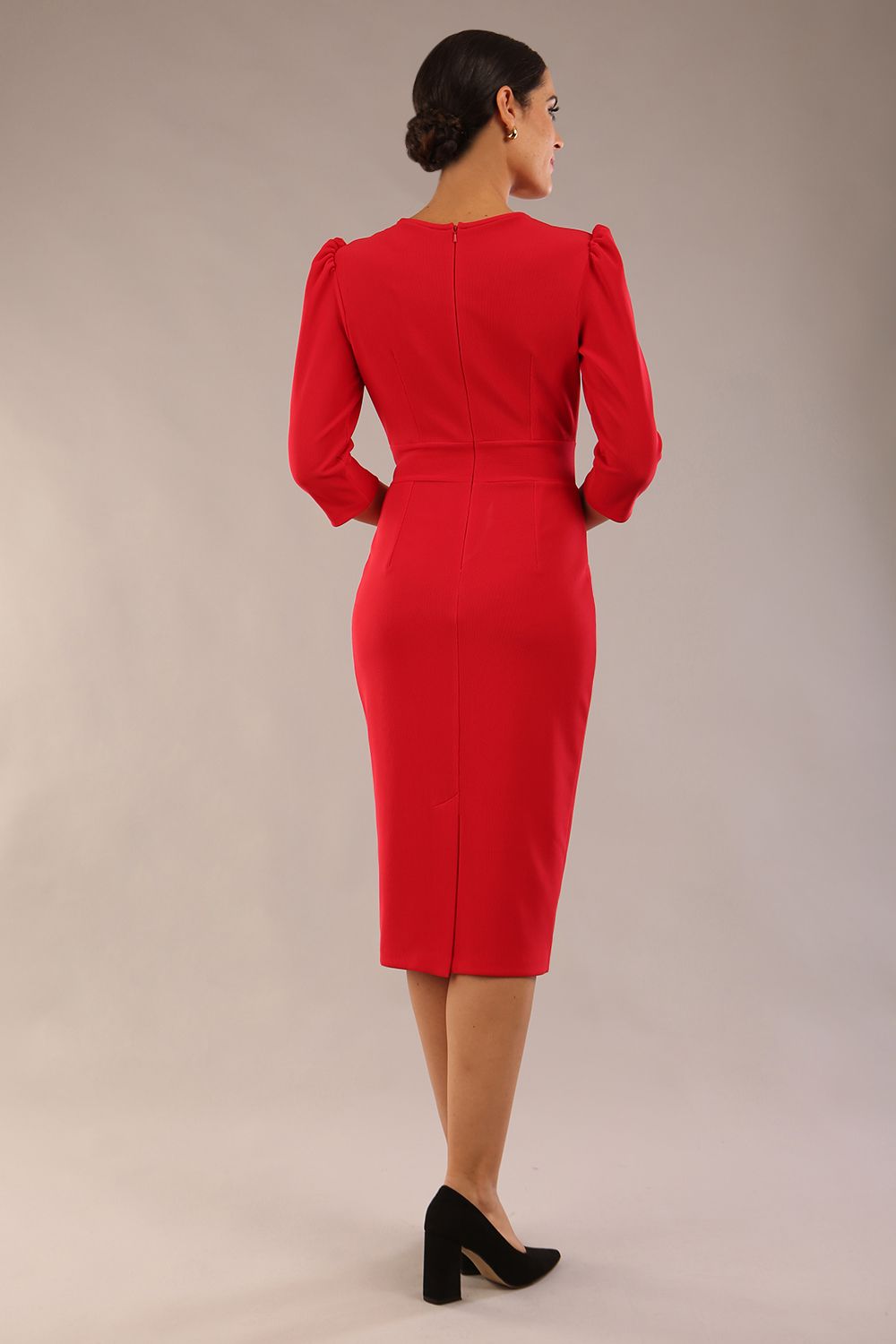 Quintessa Three Petal Keyhole Pencil Dress – Diva Catwalk, image 5