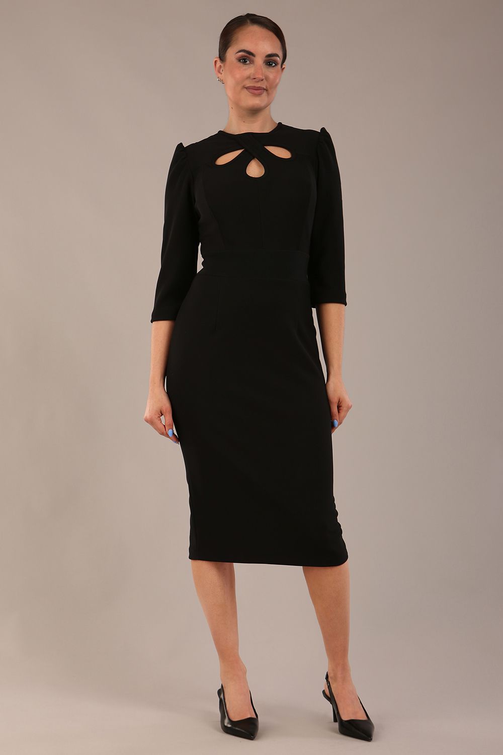 Quintessa Three Petal Keyhole Pencil Dress – Diva Catwalk, image 20