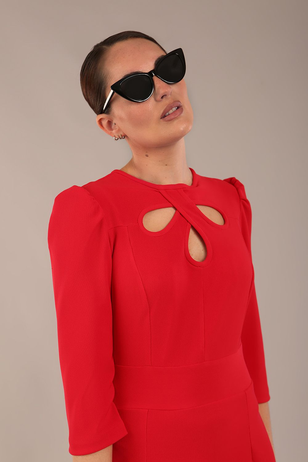 Quintessa Three Petal Keyhole Pencil Dress – Diva Catwalk, image 8