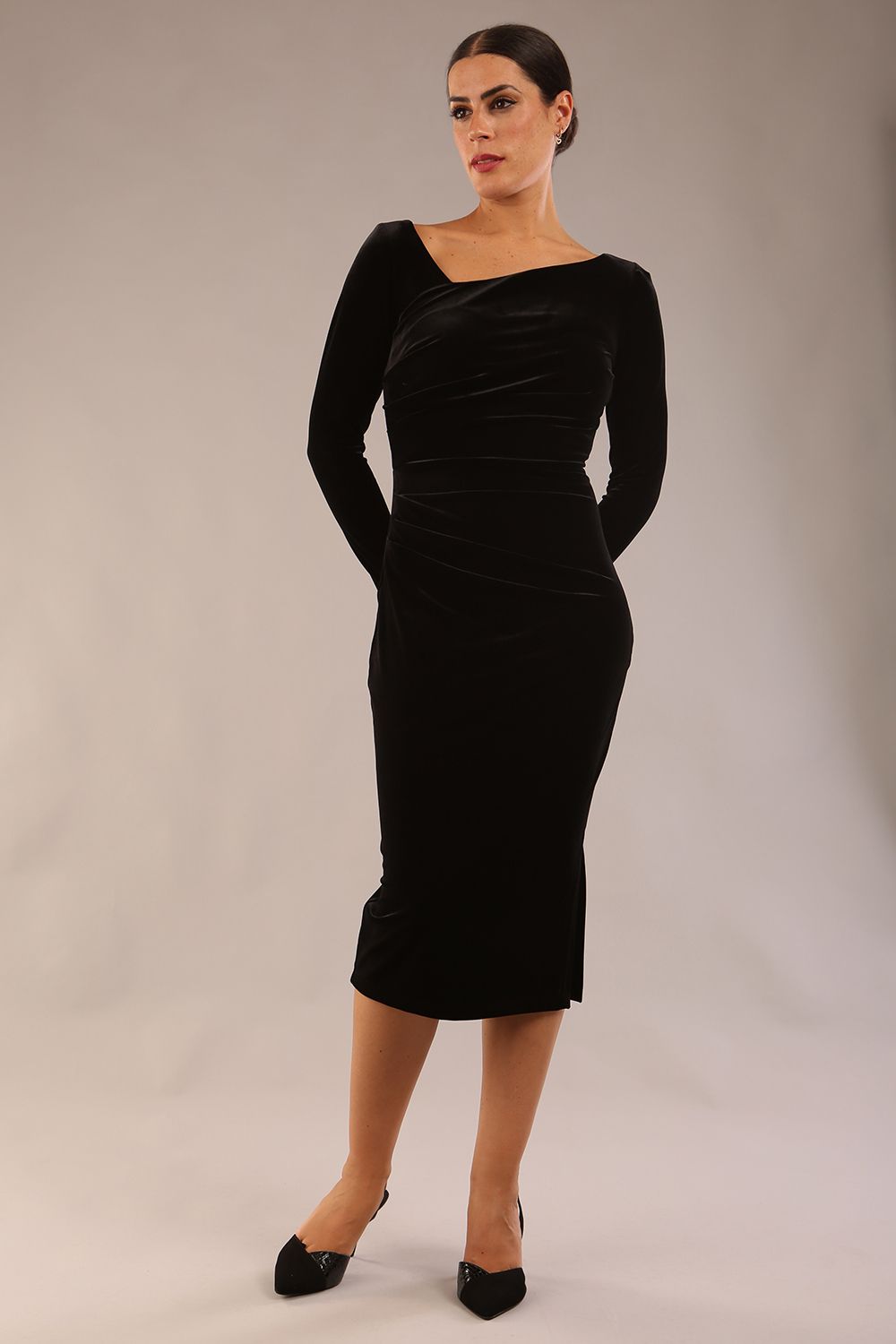 Renoir Long Sleeve Velvet Dress 