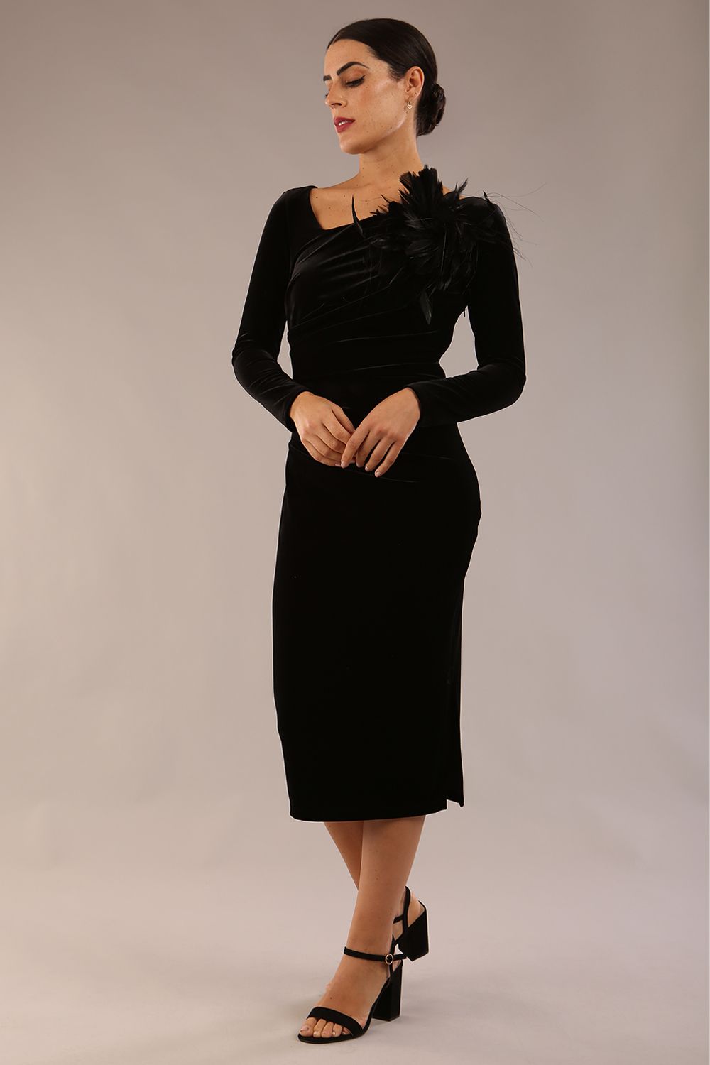 Renoir Long Sleeve Velvet Dress – Diva Catwalk, image 9