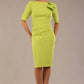 Reverie Short Sleeve Stretch Pencil Dress with Bow Detail 