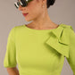 Reverie Short Sleeve Stretch Pencil Dress with Bow Detail 