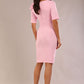 Reverie Short Sleeve Stretch Pencil Dress with Bow Detail 