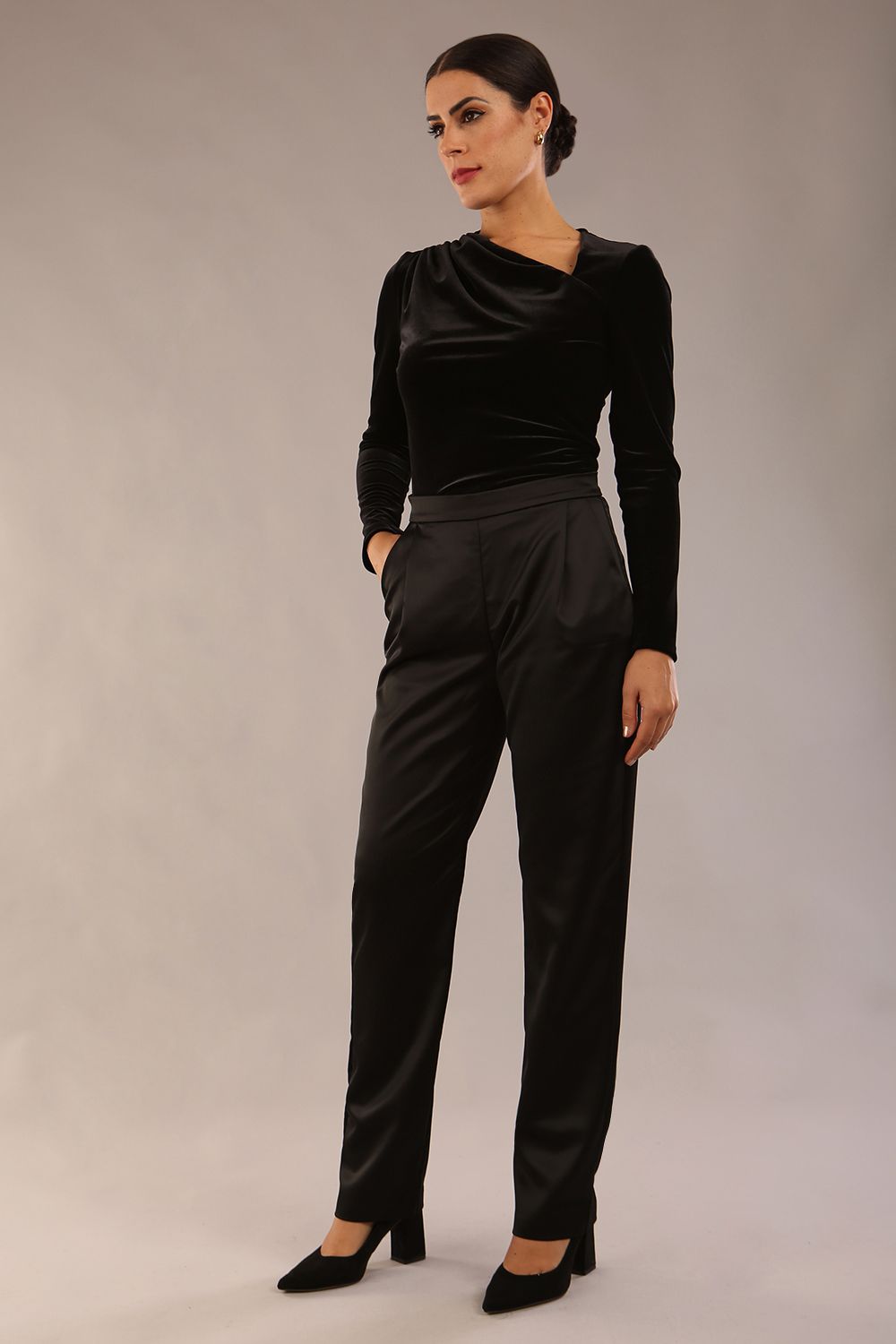 Rhea Satin Stretch Trousers – Diva Catwalk, image 4