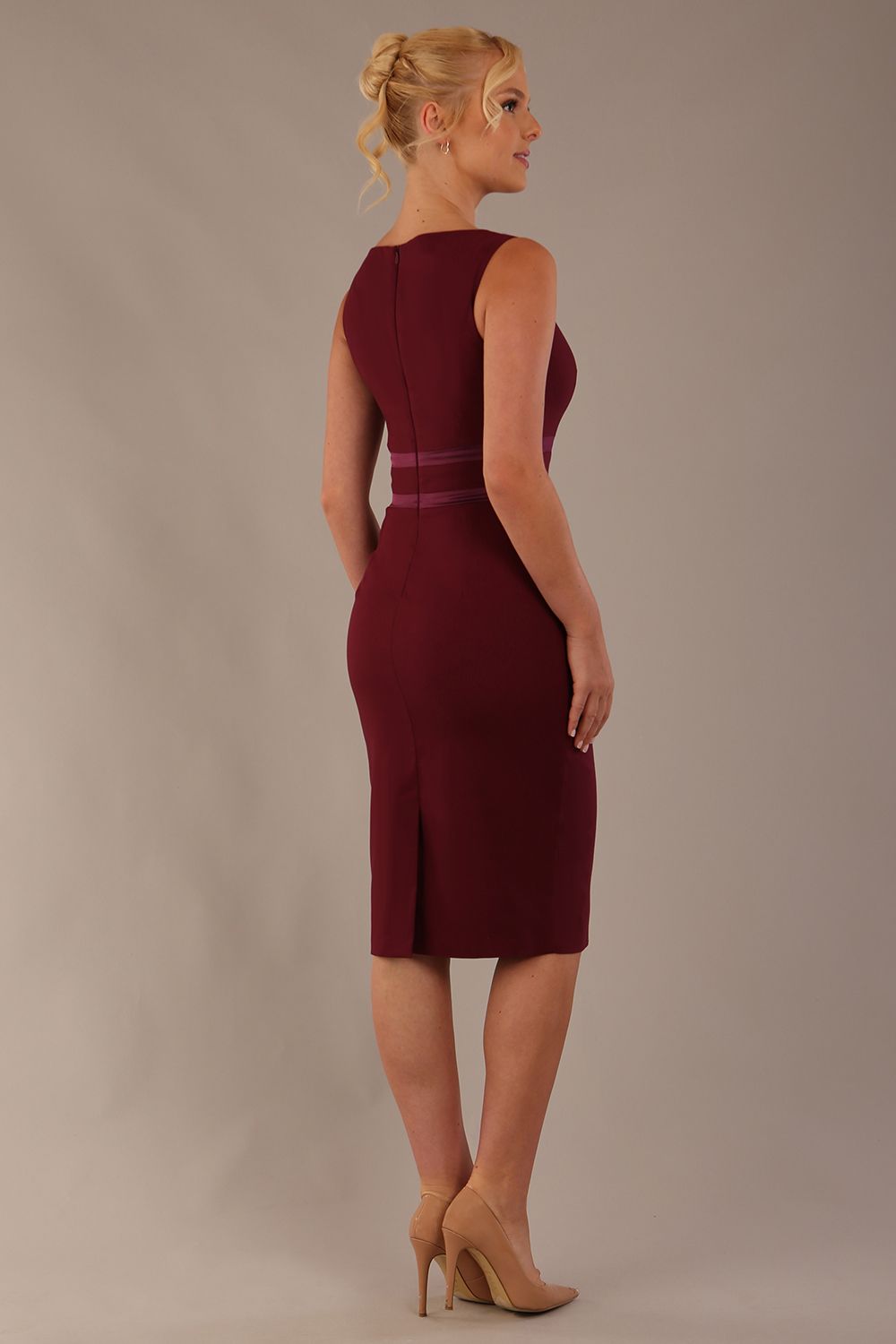 Rialto Satin Waist Pencil Dress – Diva Catwalk, image 2
