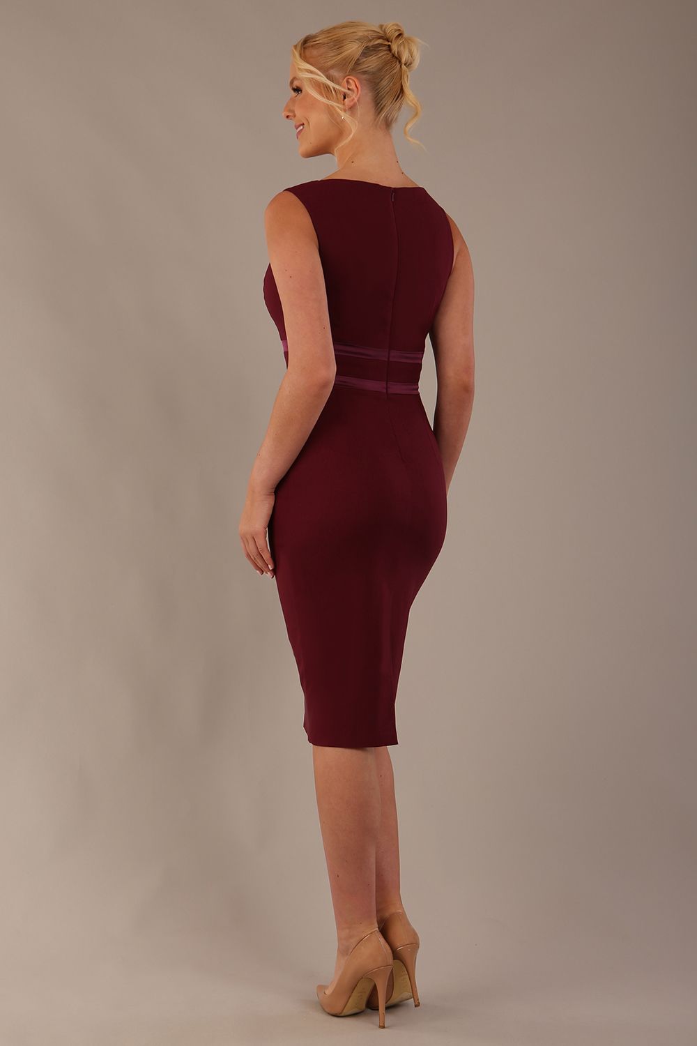 Rialto Satin Waist Pencil Dress – Diva Catwalk, image 3