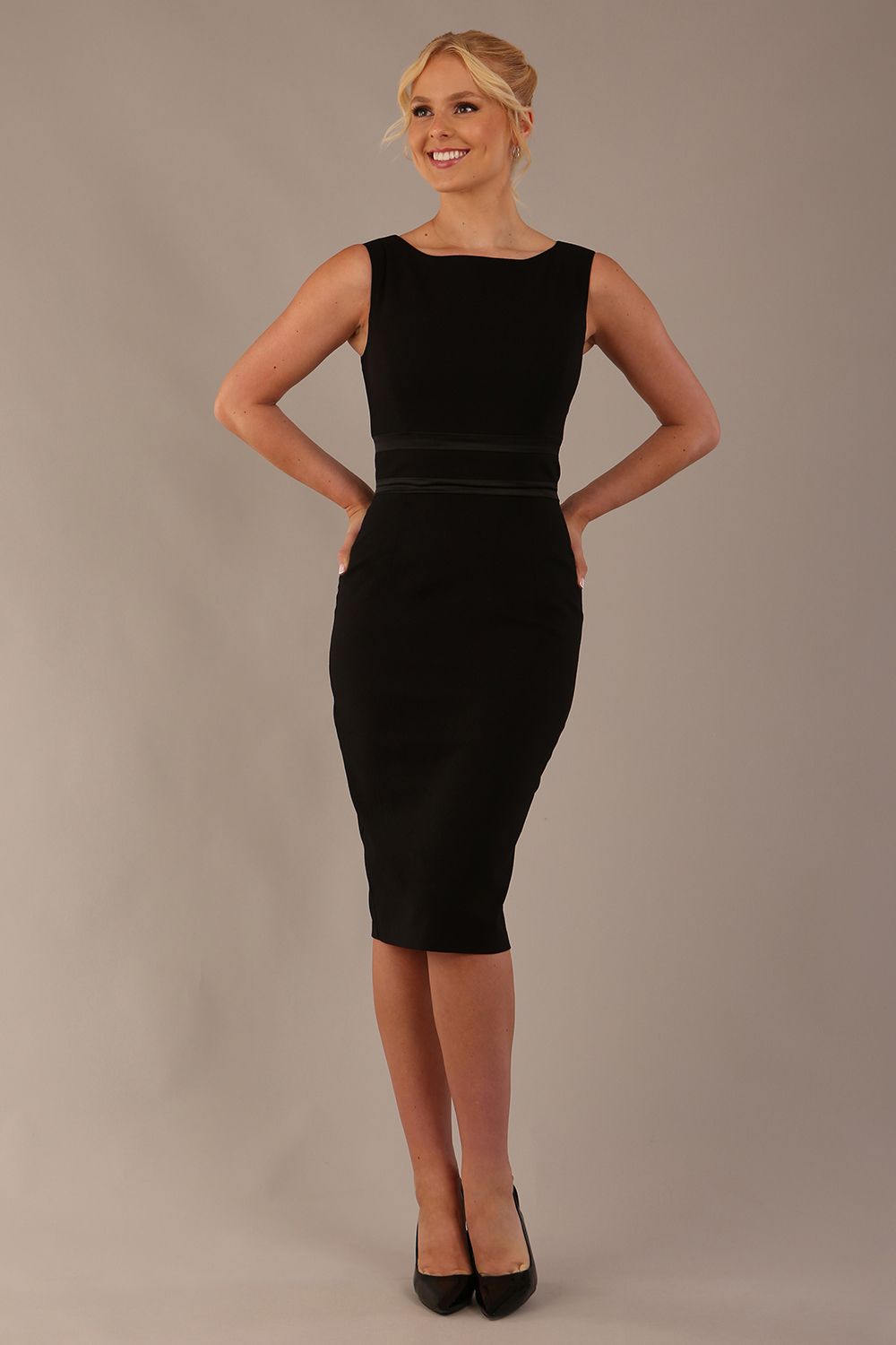 Rialto Satin Waist Pencil Dress – Diva Catwalk, image 5