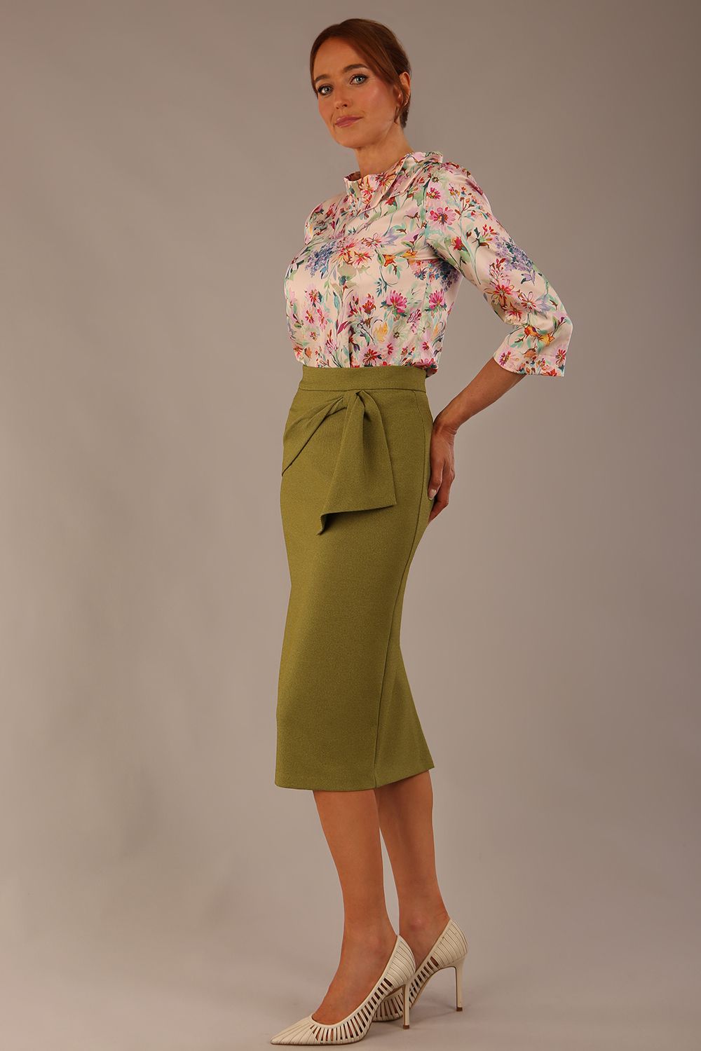 Rockwell 3/4 Sleeved Satin Top – Diva Catwalk, image 2