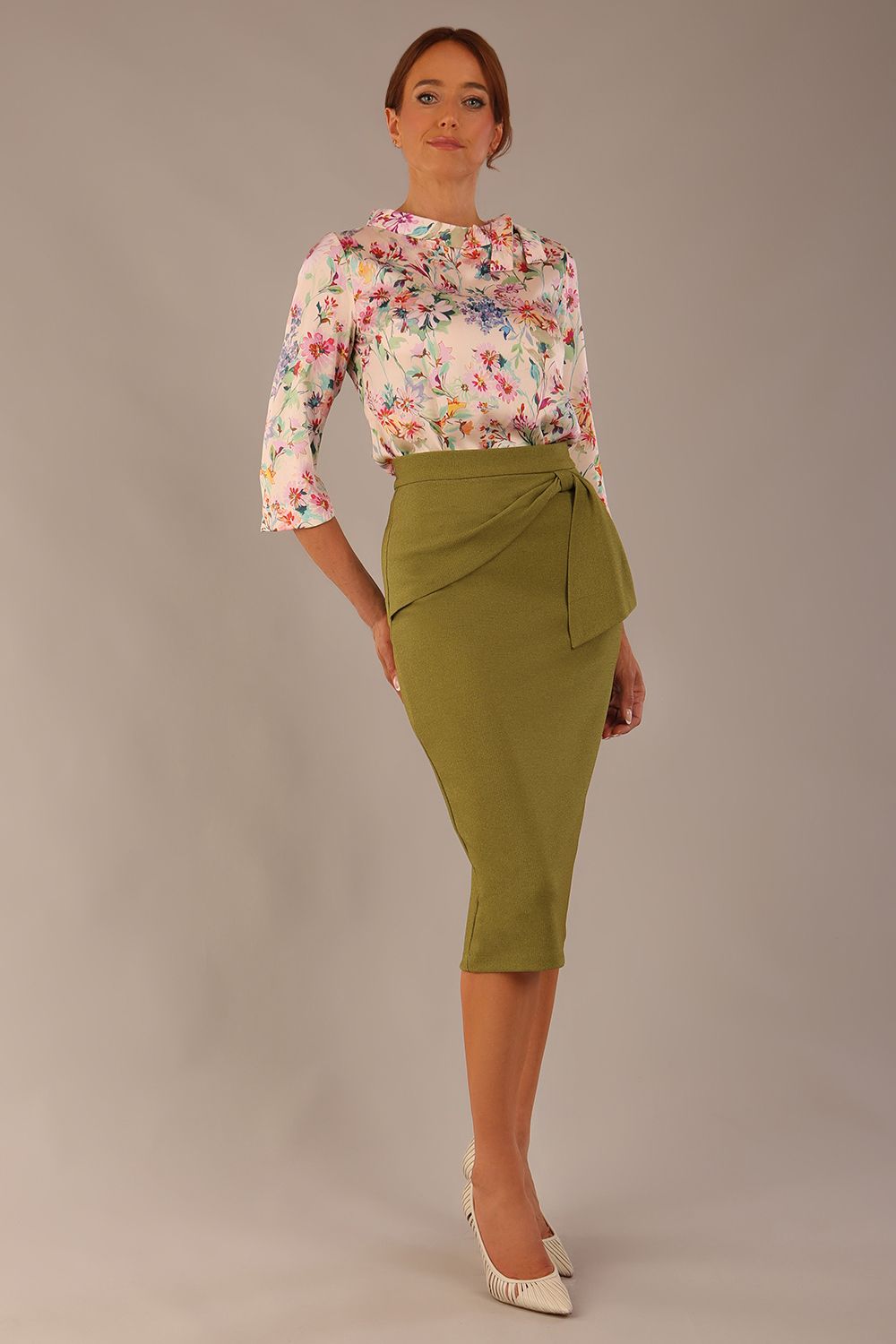 Rockwell 3/4 Sleeved Satin Top – Diva Catwalk, image 3