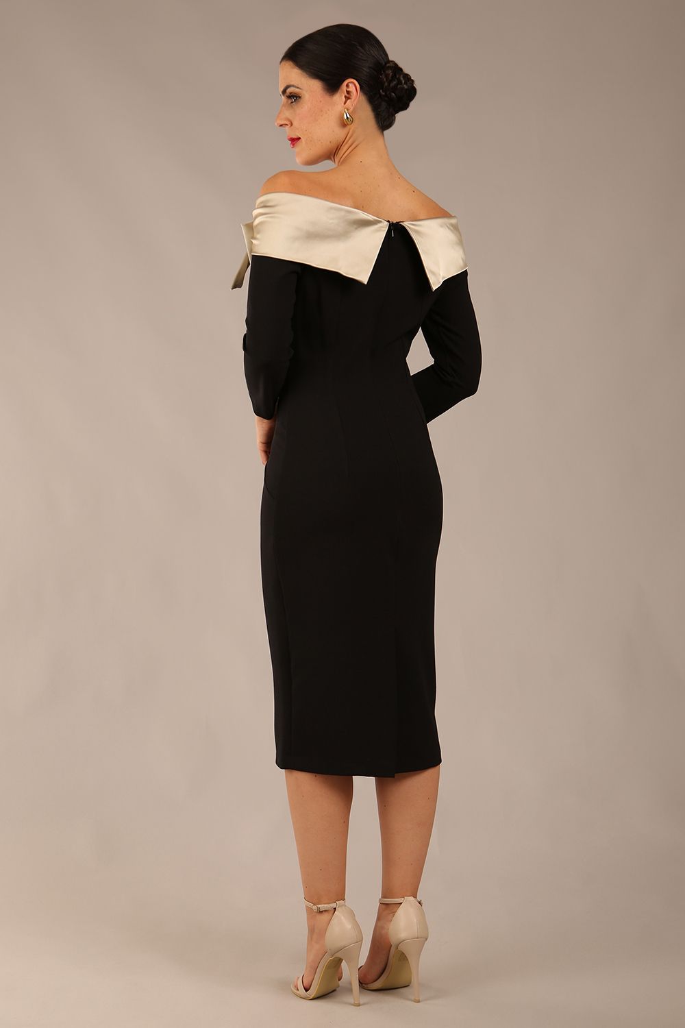 Rosalind Off Shoulder Bow Detail Pencil Dress – Diva Catwalk, image 8