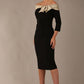 Rosalind Off Shoulder Bow Detail Pencil Dress 